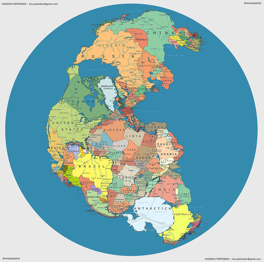 Map Digital Art - Political Pangea by Massimo Pangaea Pietrobon