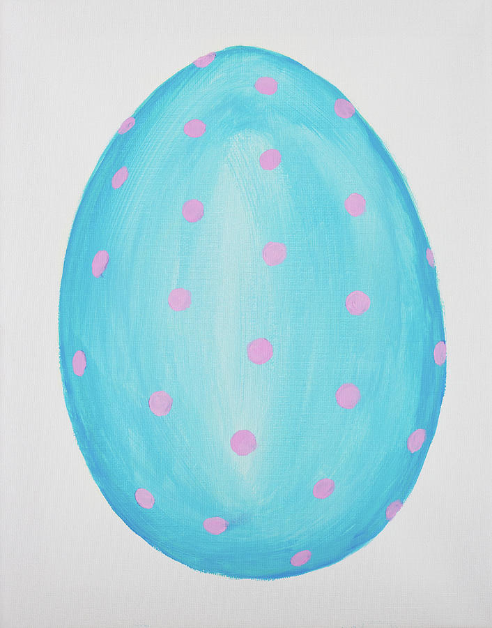 Easter Painting - Polka Dot Easter Egg by Iryna Goodall