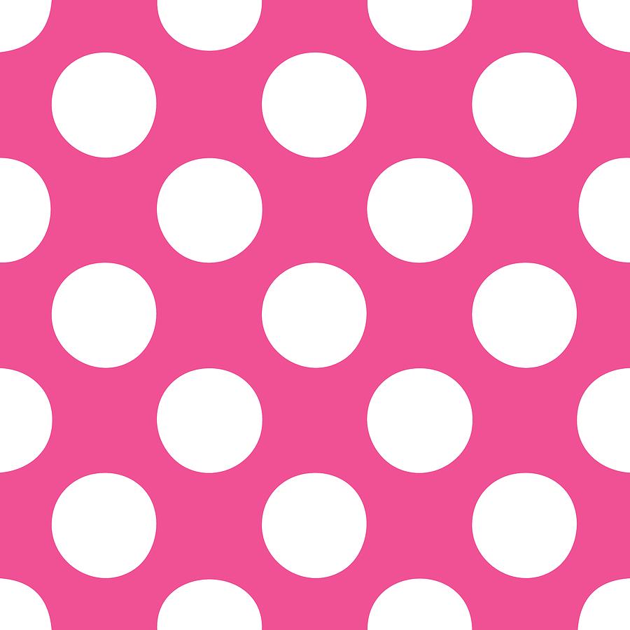 Polka Dots in French Pink Background 03-P0109 Digital Art by Custom ...