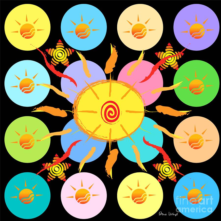 Polkadot Sunsplash    Digital Art by Gena Livings