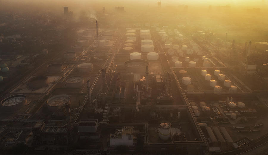 Pollution in oil refinery and chemical industry  Photograph by Anek Suwannaphoom