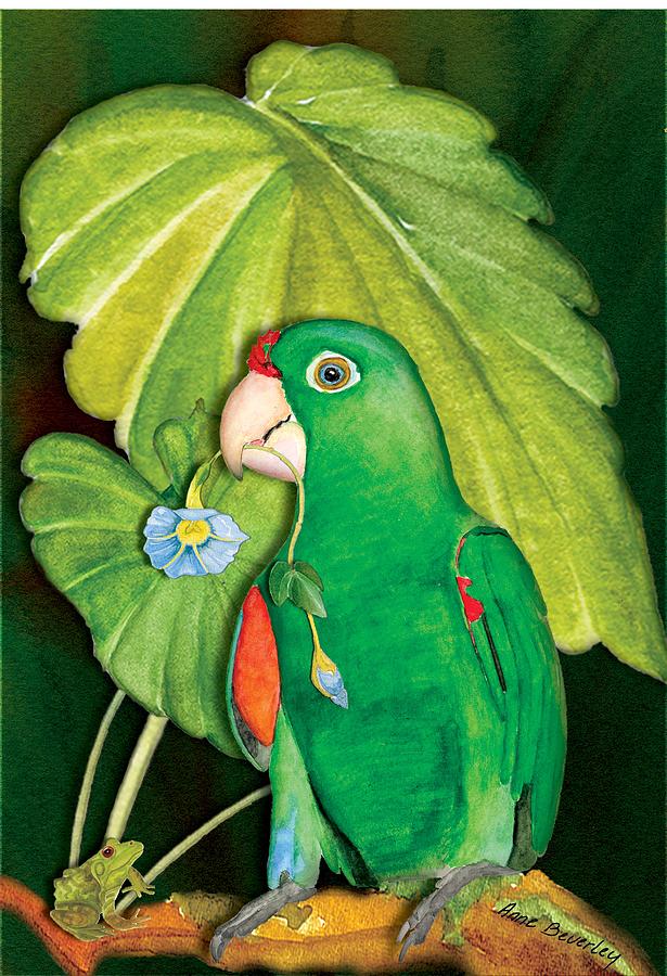 Polly wants a Flower Painting by Anne Beverley-Stamps