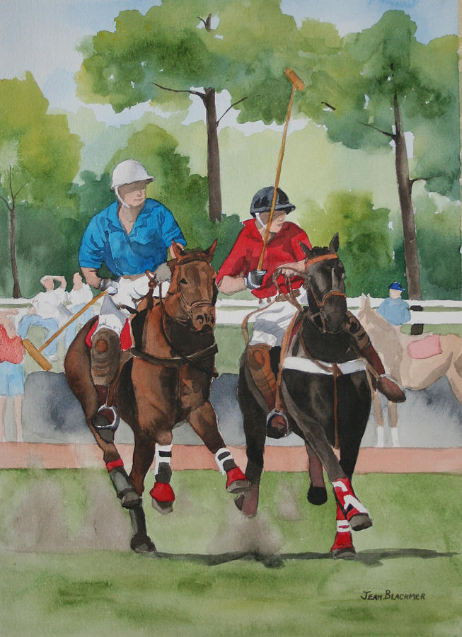 Polo Painting - Polo In The Afternoon 2 by Jean Blackmer Polo Painting - Polo In The Afternoon 2 by Jean Blackmer
