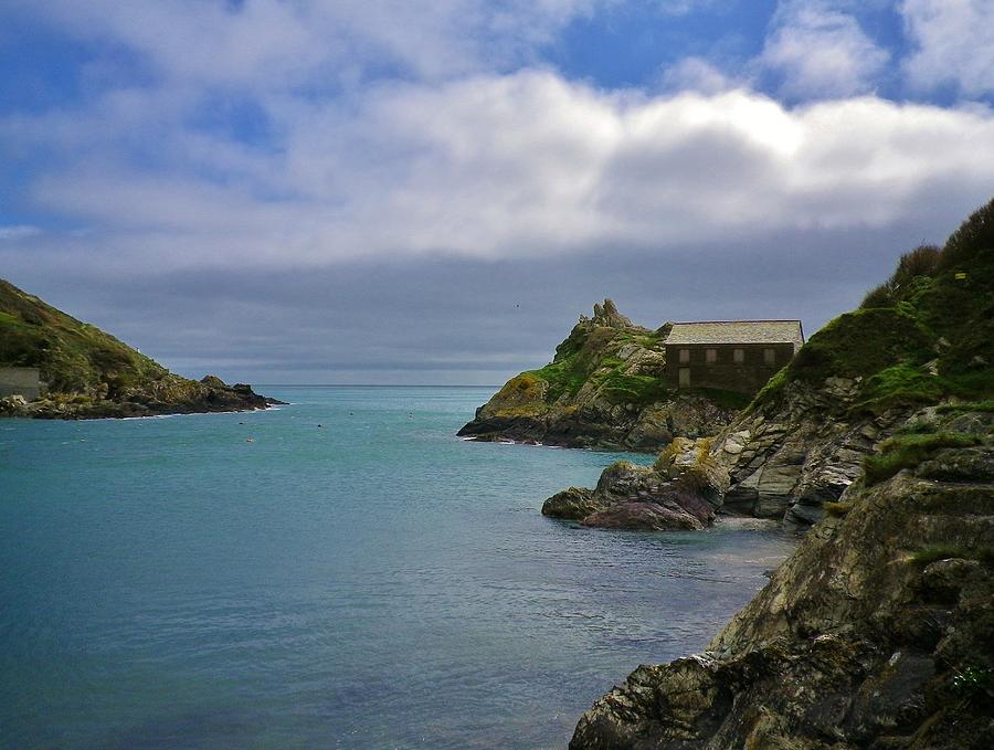 Polperro Harbour Entrance And Chapel Rock Cornwall Photograph