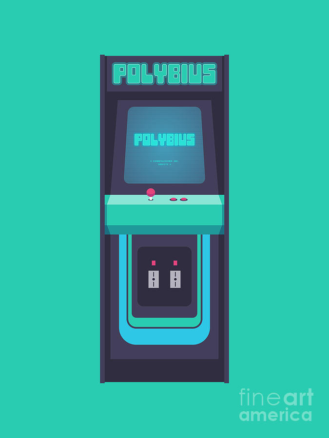 Polybius Digital Art - Polybius Arcade Game Machine Cabinet - Front Green by Organic Synthesis