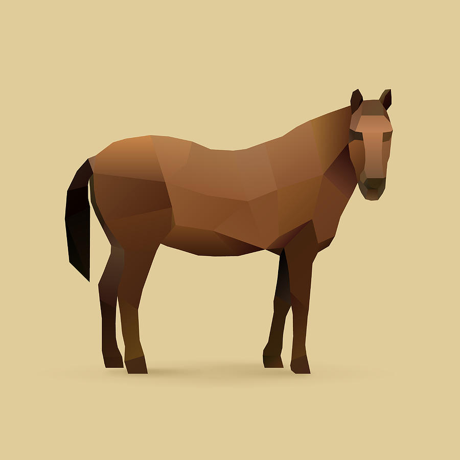 Polygonal Farm Animal Horse Digital Art