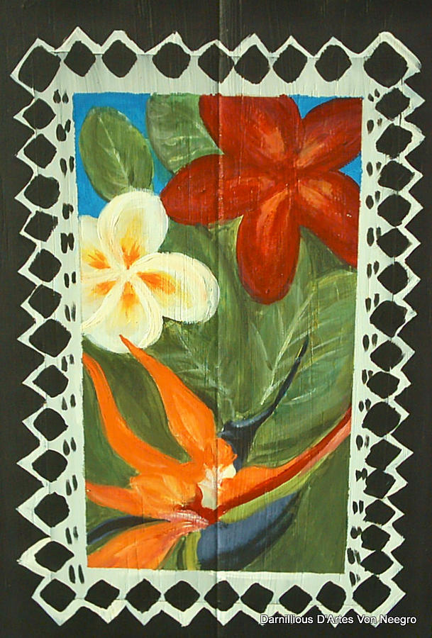 Wood Painting - Polynesian Paradise by Darnillious Designs Wood Painting - Polynesian Paradise by Darnillious Designs