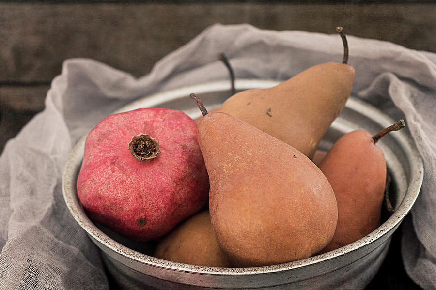 Pomegranate and Pears Photograph by Teresa Wilson