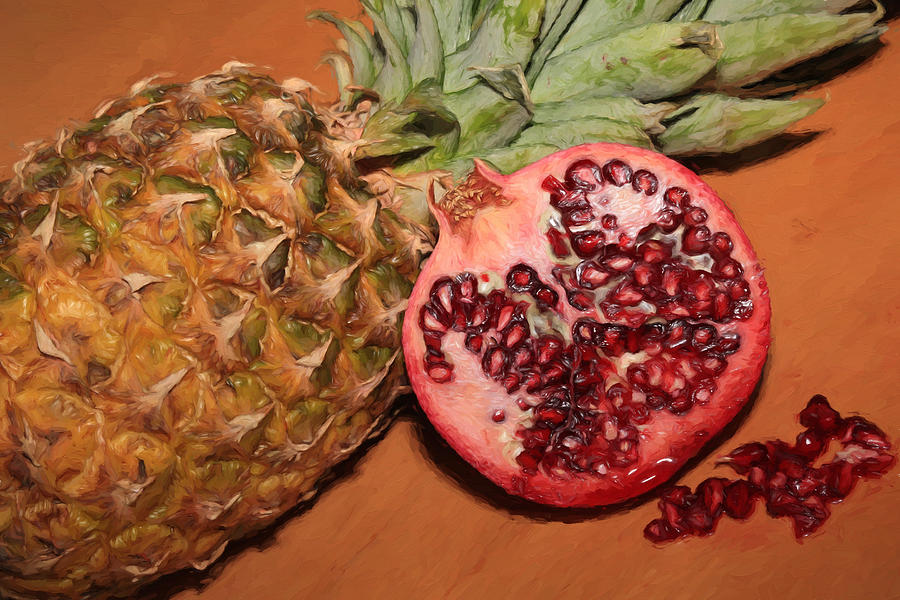 Wine Photograph - Pomegranate and Pineapple by Donna Kennedy