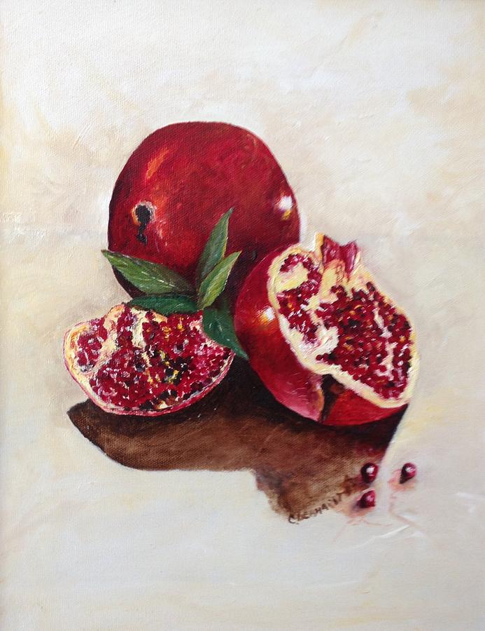 Still Life Painting - Pomegranate  by Chuck Gebhardt