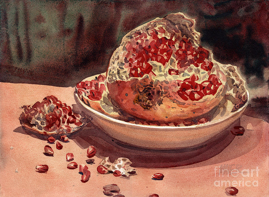 Pomegranate Painting by Donald Maier