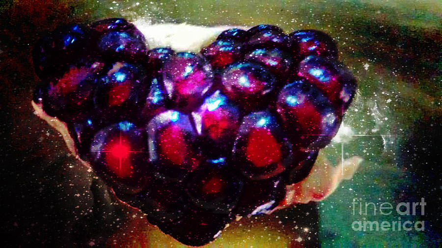 Pomegranate Heart In Space Painting by Genevieve Esson