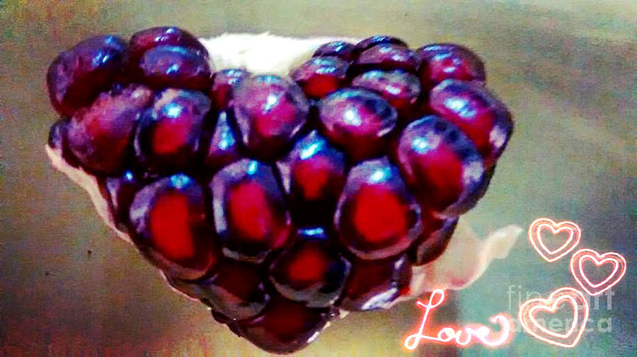 Pomegranate Heart Digital Art by Genevieve Esson