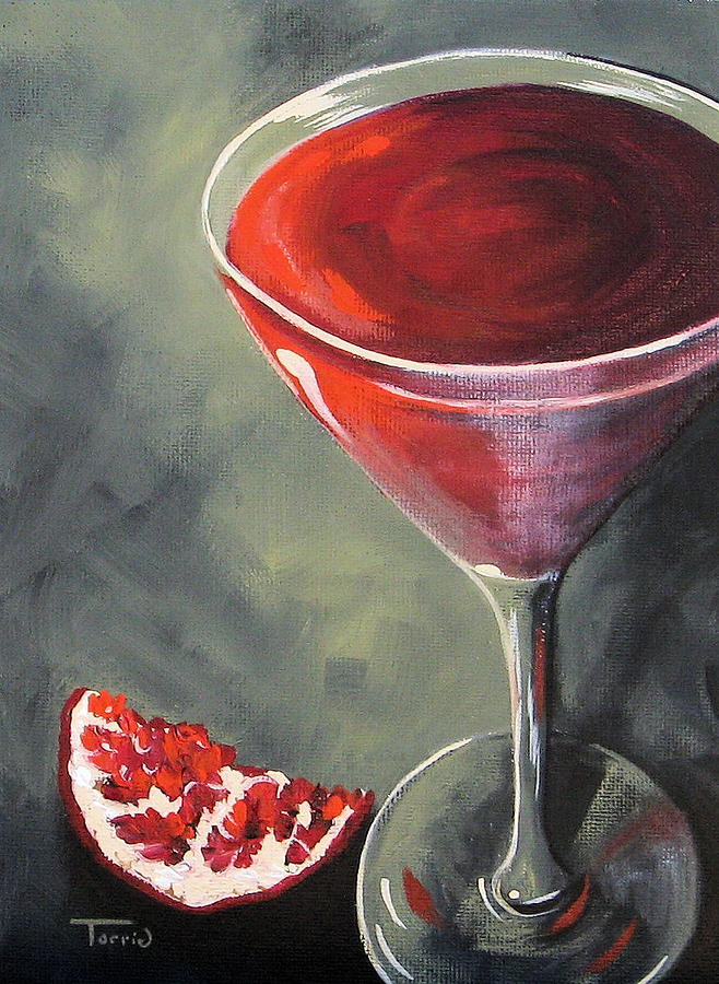 Martini Painting - Pomegranate Martini  by Torrie Smiley