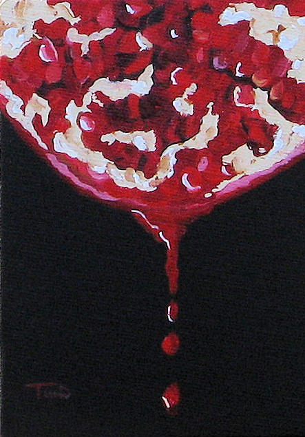 Pomegranate on Black -Sold Painting by Torrie Smiley