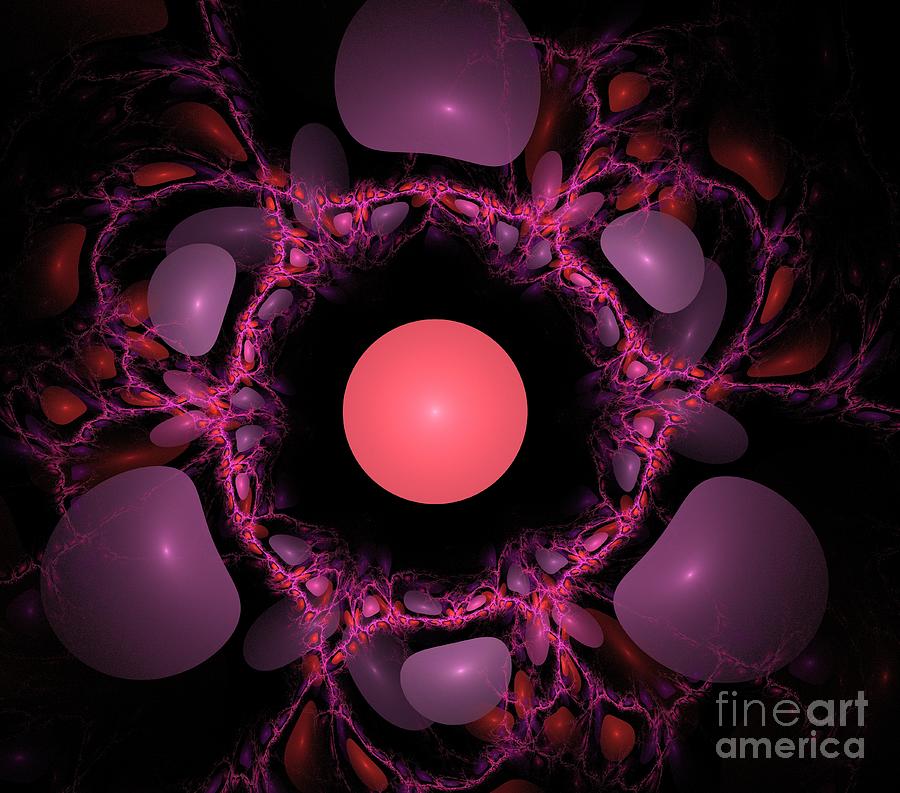 Abstract Digital Art - Pomegranate Pebbles by Kim Sy Ok