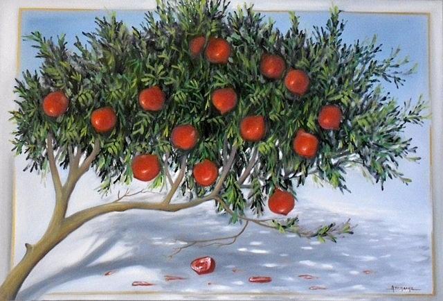pomegranate tree art