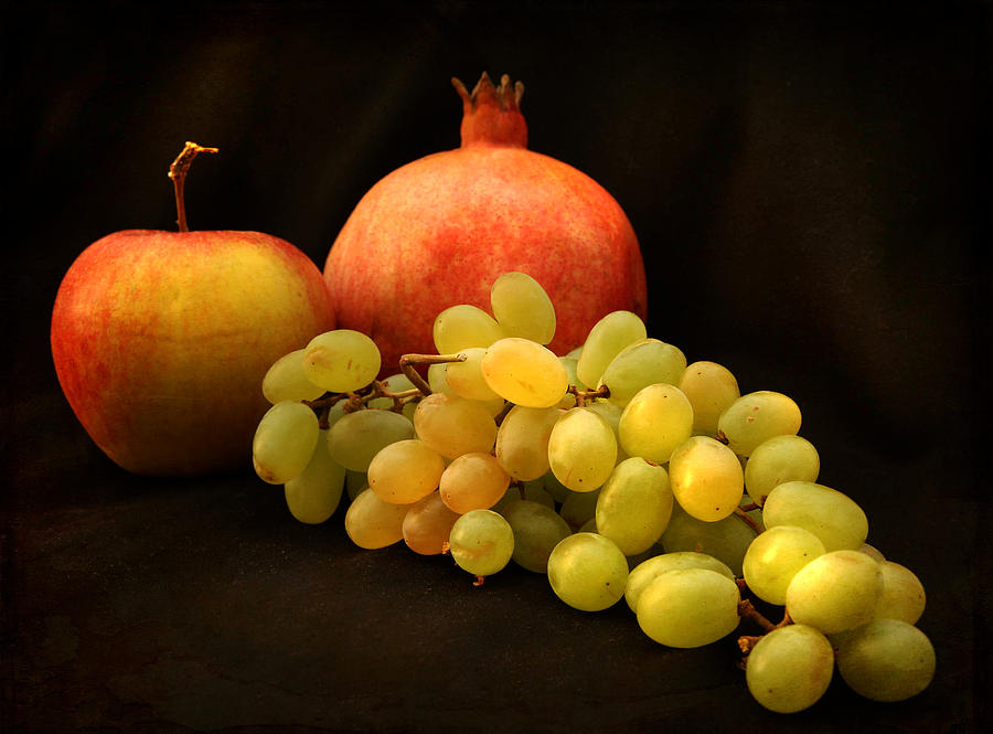 Pomegranates and Grapes Photograph by Natalia Otrakovskaya