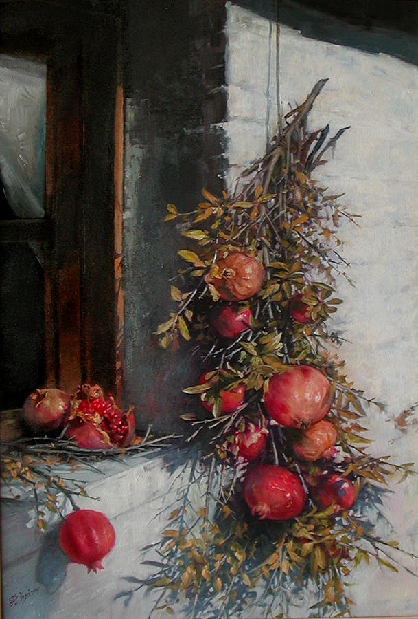 Still Life Painting - Pomegranates by Demetrios Vlachos