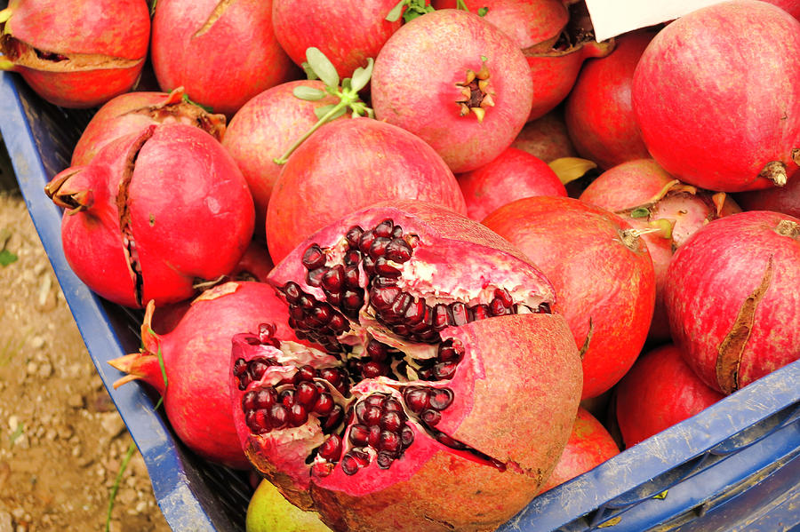 Juice Photograph - Pomegranates For Sale by Phyllis Taylor