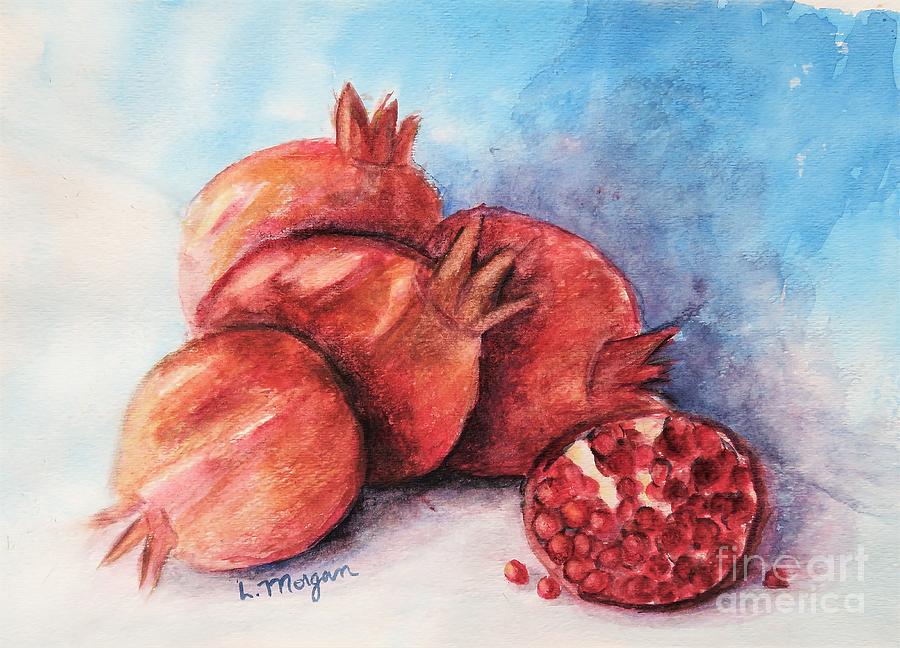 Pomegranates Painting by Laurie Morgan