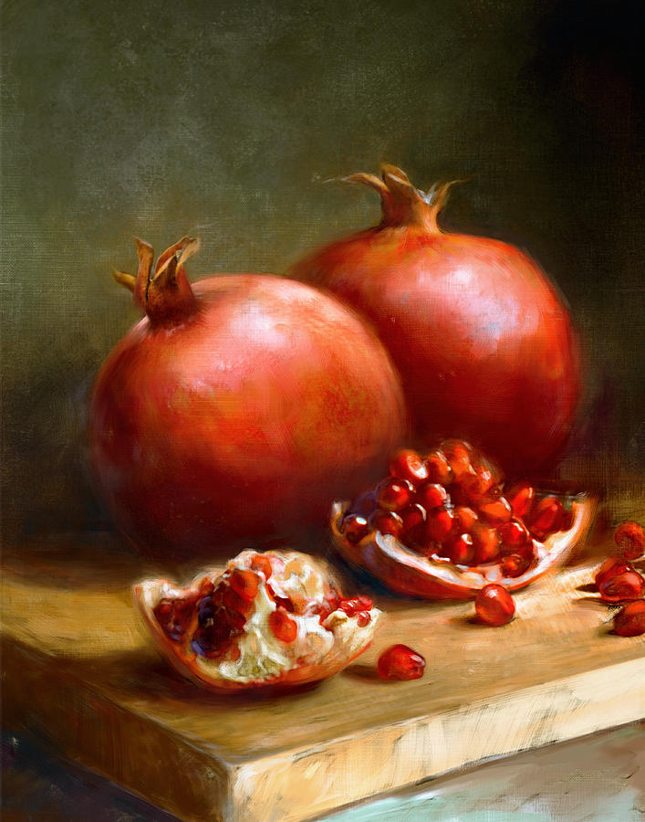Pomegranates Painting - Pomegranates by Robert Papp