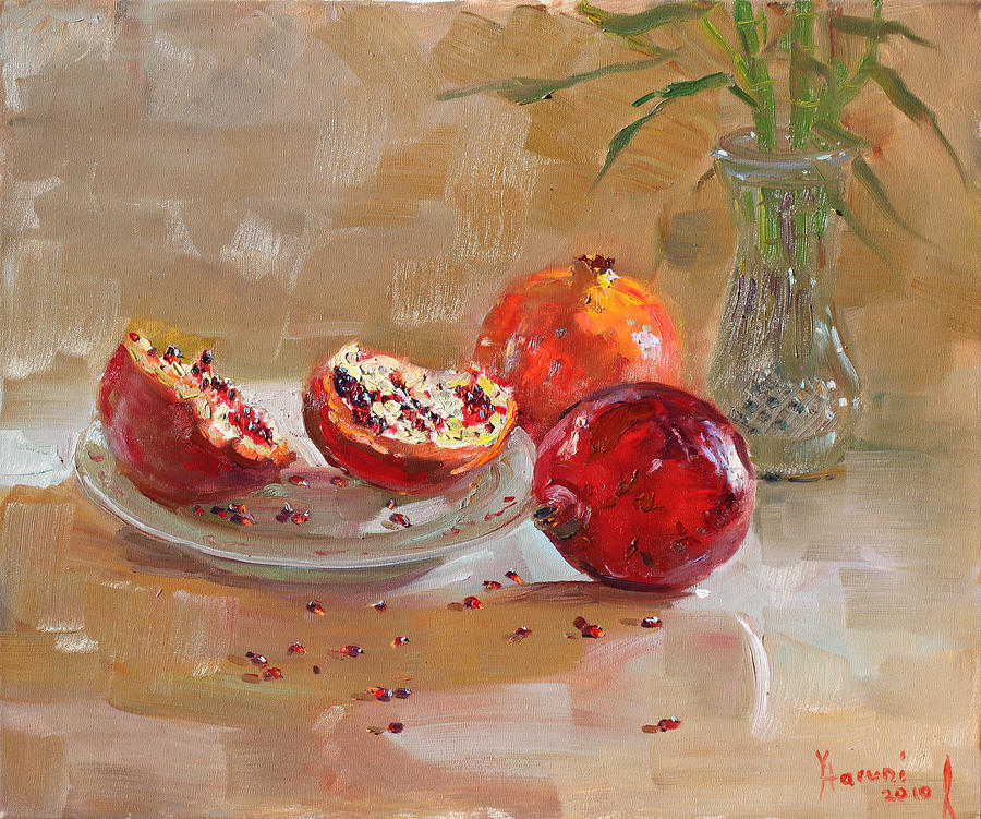 Still Life Painting - Pomegranates by Ylli Haruni