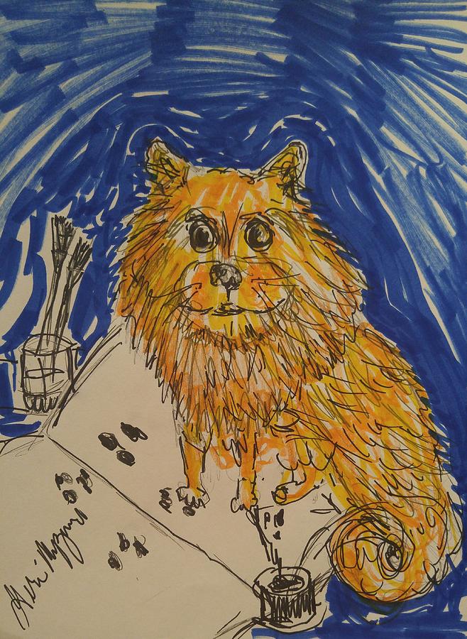 Dog Painting - Pomeranian ARTIST by Geraldine Myszenski