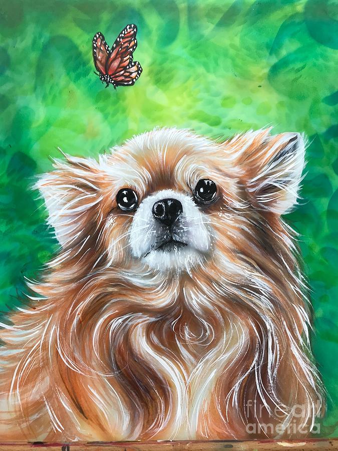 Pomeranian Original Painting on 16x20 Canvas – Audra Style