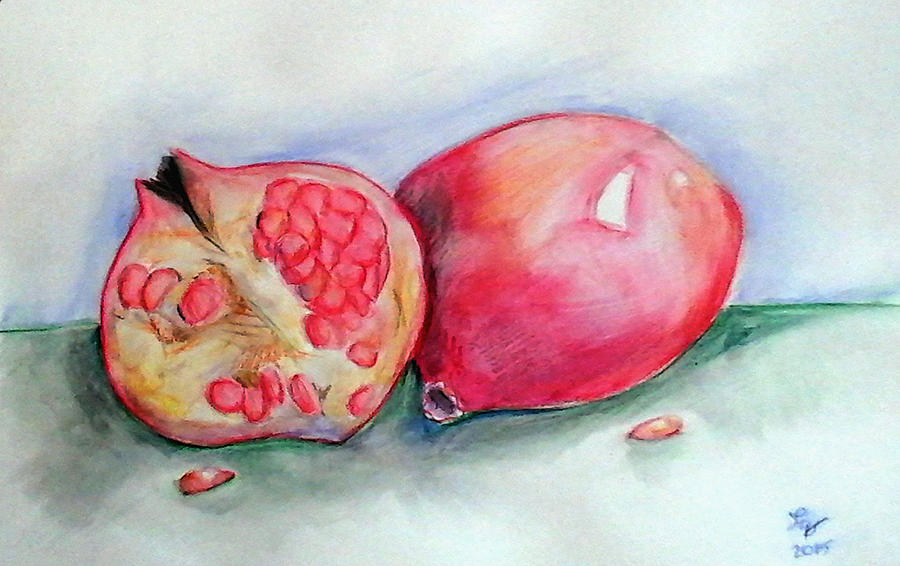 Pomegranates Painting by Loretta Nash