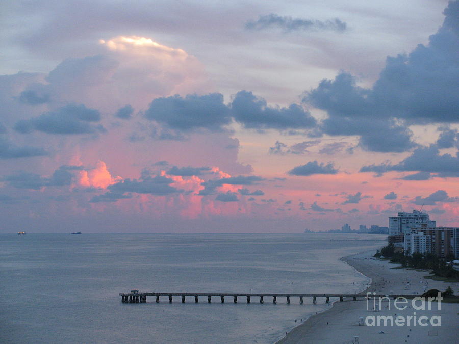 Pompano Pier at Sunset Photograph by Corinne Carroll