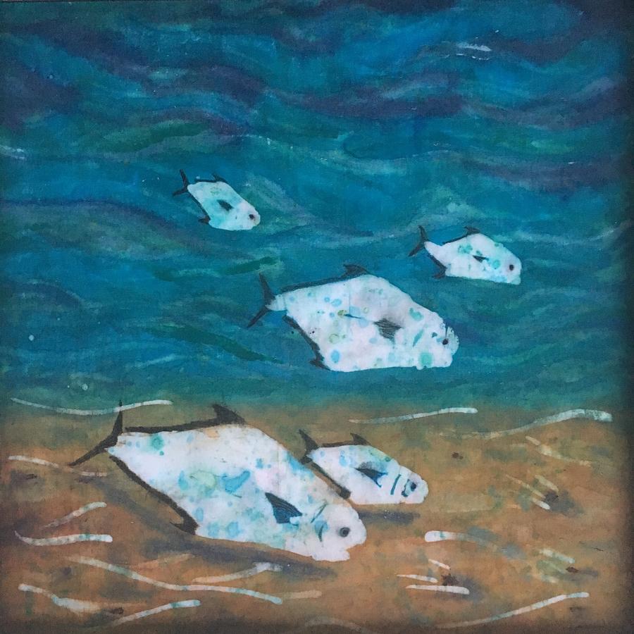 Fish Painting - Pompano School by Mary Parks