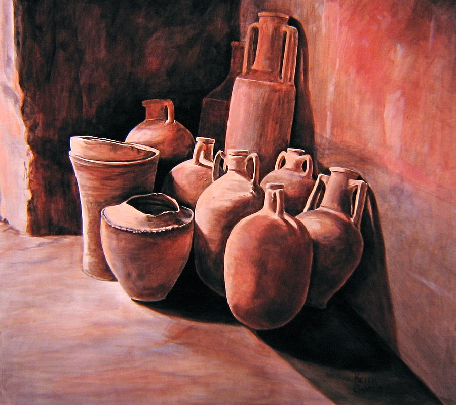 Pompeii - Jars Painting by Keith Gantos