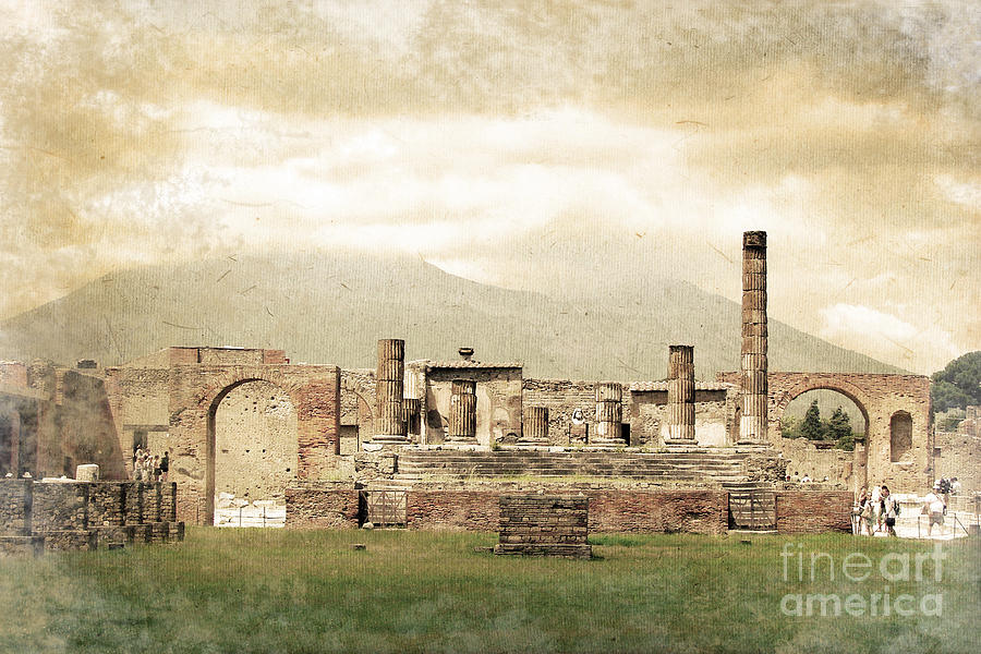 Architecture Photograph - Ruins of the forum of Pompeii, Italy by Delphimages Photo Creations