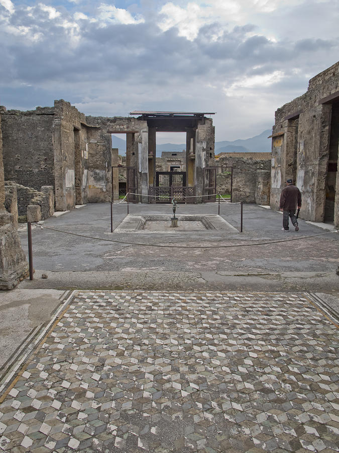 Pompeii view with mosaic Photograph by David Coblitz