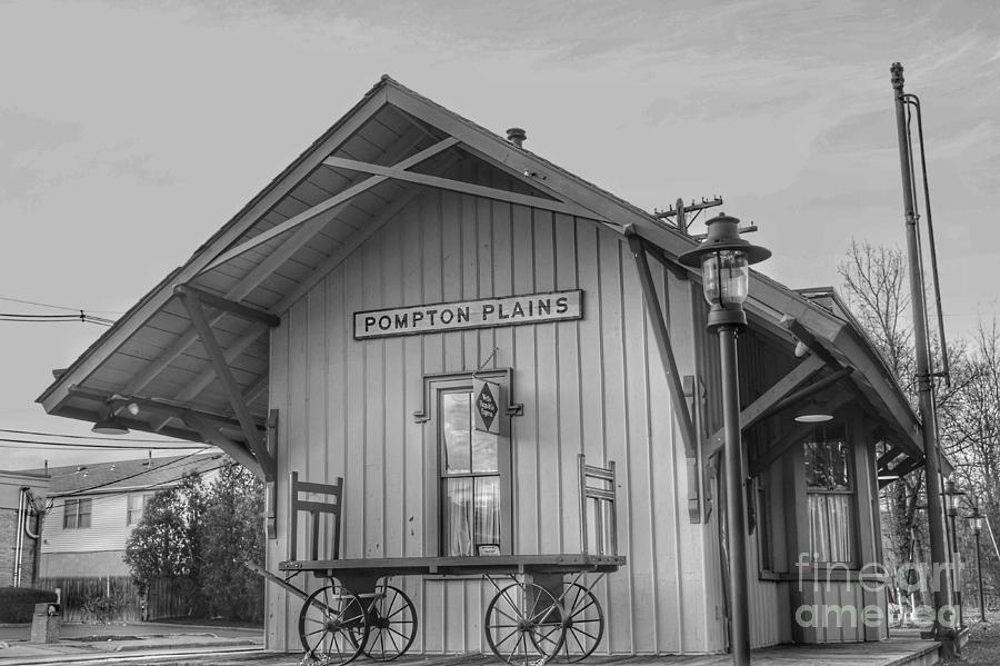 Pompton Plains Railroad Station and Baggage Cart Photograph by Christopher Lotito