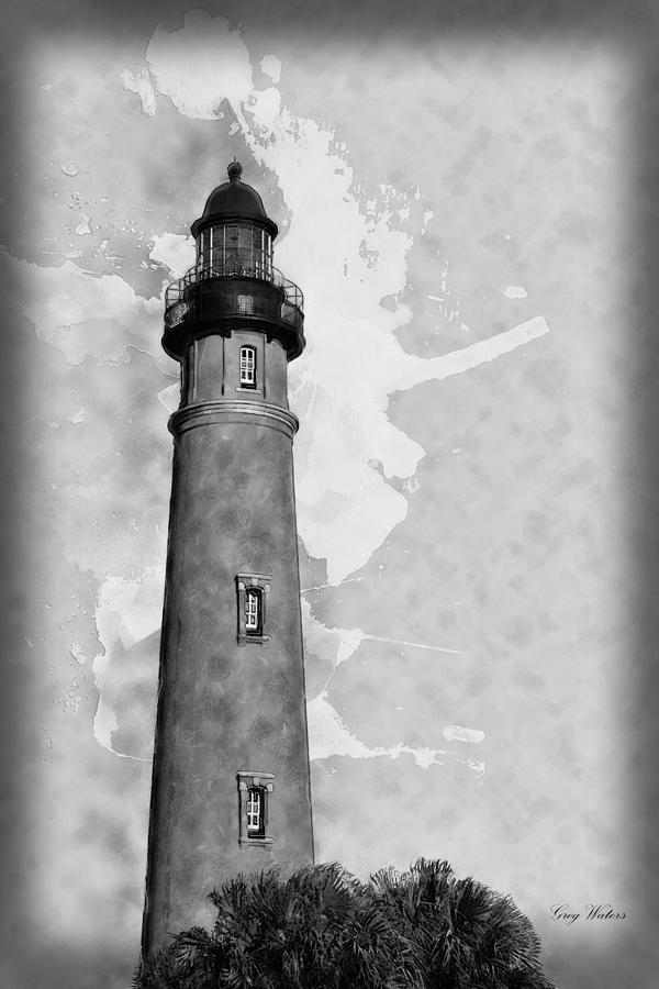 Ponce Inlet Lighthouse BW Photograph by Greg Waters