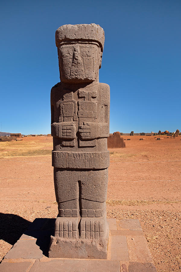Ponce Stela in Tiwanaku Photograph by Aivar Mikko