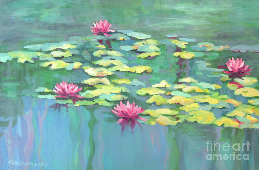 Nature Painting - POND 11 Pond Series by Sharon Nelson-Bianco