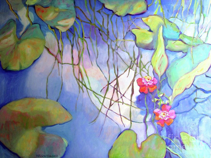 Nature Painting - Pond 30 by Sharon Nelson-Bianco