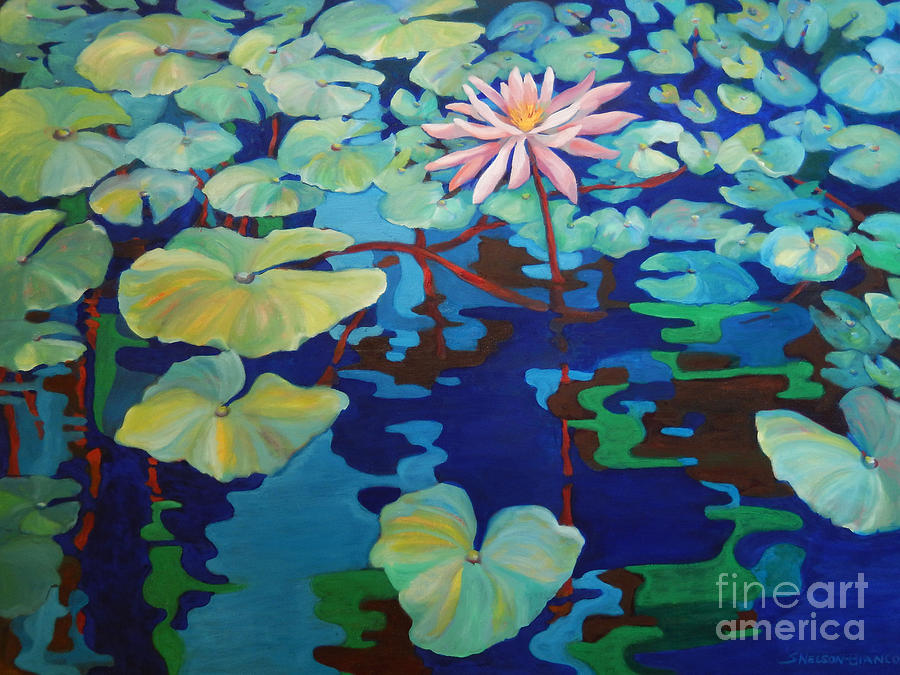 Nature Painting - Pond 6 by Sharon Nelson-Bianco