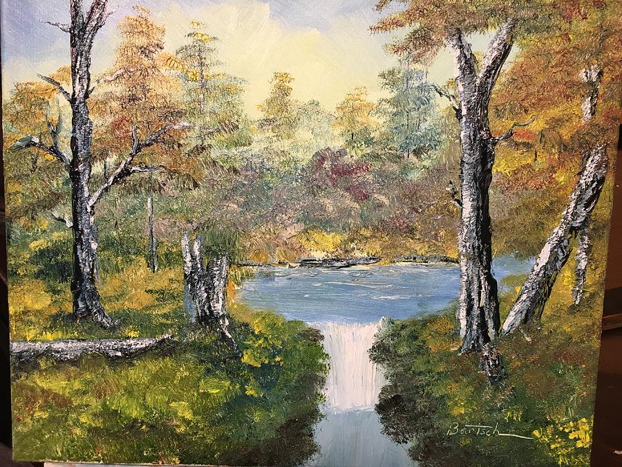 Pond in the Woods Painting by David Bartsch