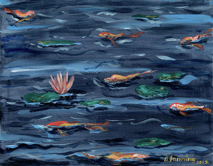 Pond Jewels Painting by Brenda Stevens Fanning