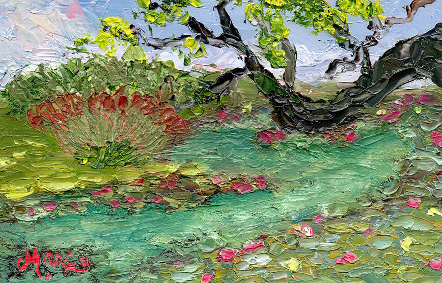 Pond Lilies Painting by Marcy Brennan