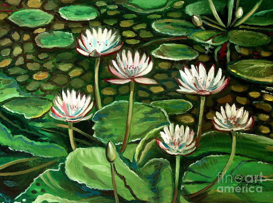 Pond of Petals Painting by Elizabeth Robinette Tyndall