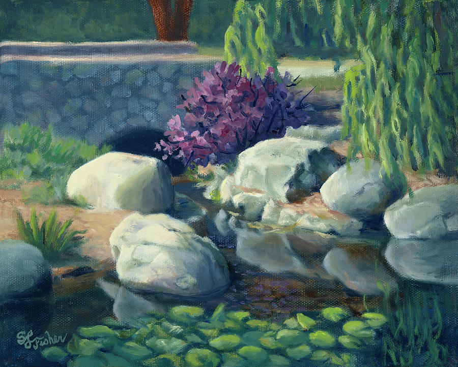Pond of Reflection Painting by Sandy Fisher