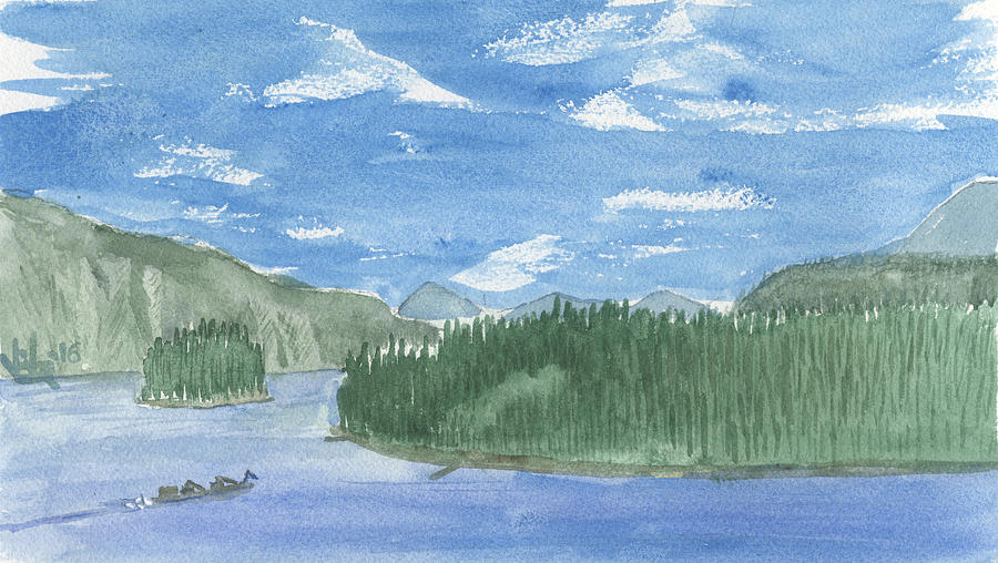 Pond Oreille, Hope Idaho Painting by Victor Vosen