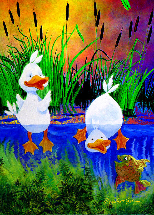 Pond Pals Painting by Hanne Lore Koehler