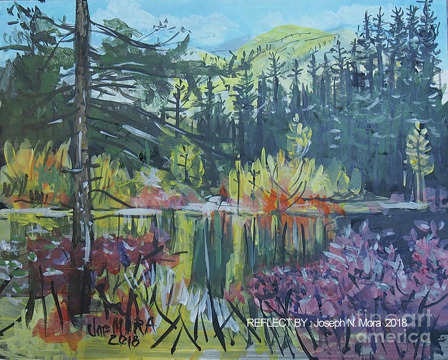 Pond Reflections Painting by Joseph Mora