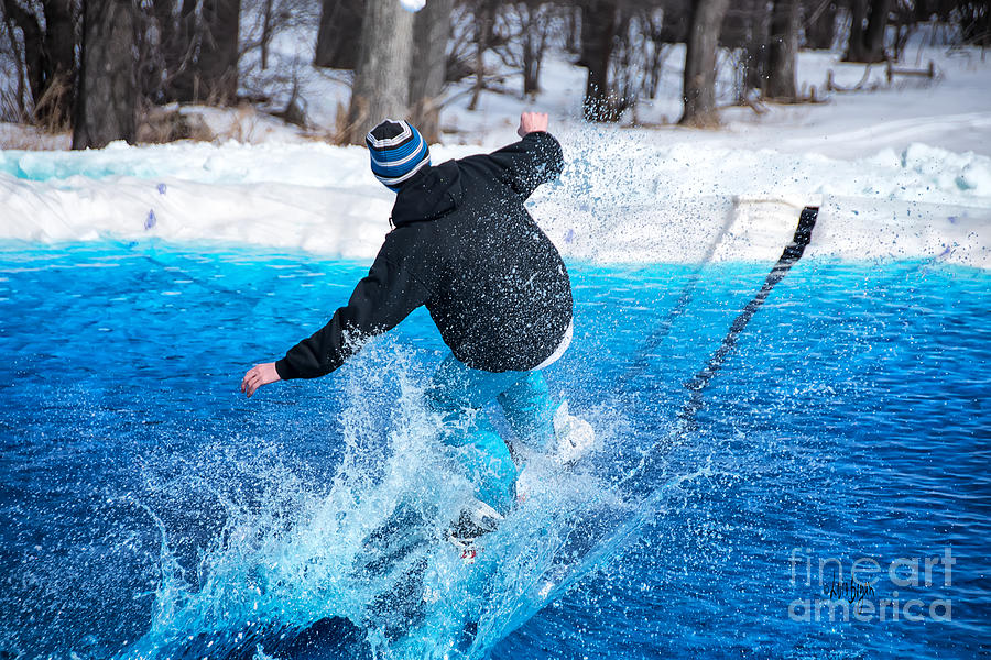 Sports Photograph - Pond Skimming by Lois Bryan